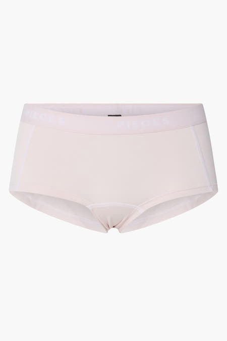 Shorty court rose clair de PIECES® avec une ceinture élastique à logo.