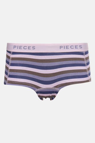 Multikleurige shorty van Pieces met gestreept patroon.
