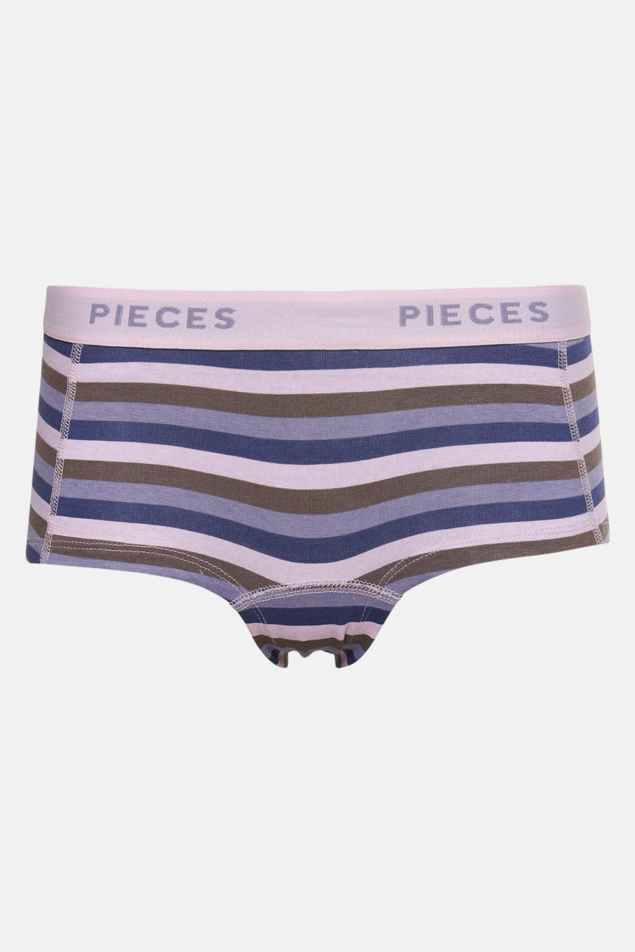 Multikleurige shorty van Pieces met gestreept patroon.
