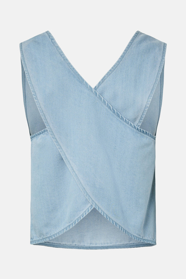 PCSMIDI SL DENIM TOP MPA