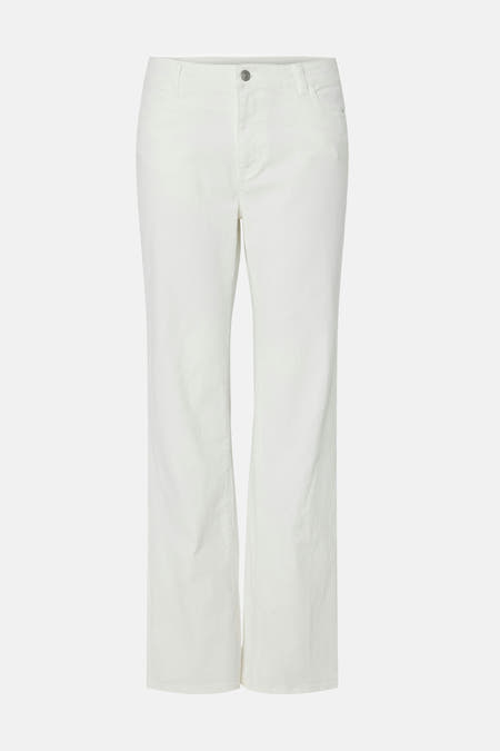 Witte wide jeans van Pieces, met een rechte pijp en een klassieke tailleband.
