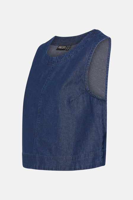 Blouse (zonder mouwen) Mid blue denim - PIECES®