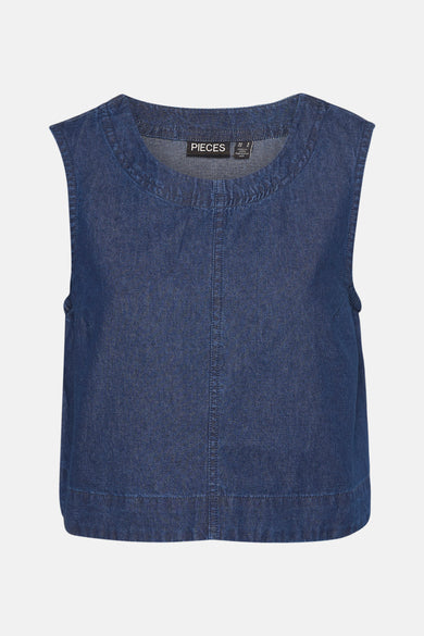 Blouse - mid blue denim