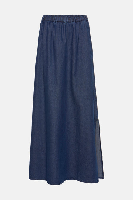 Rok (lang) Mid blue denim - PIECES®
