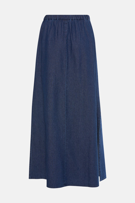 Lange rok - mid blue denim
