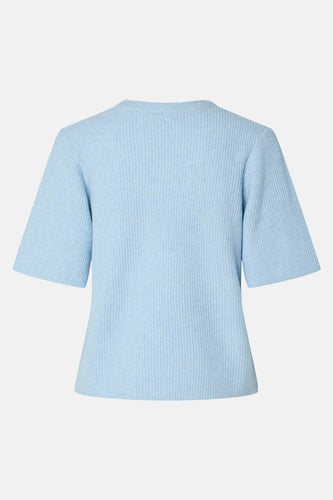 Pull à col rond - Bleu clair - PIECES®