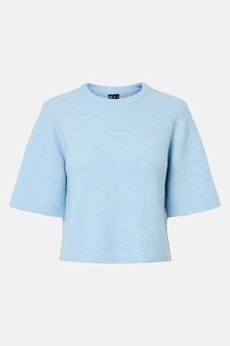 Pull à col rond - Bleu clair - PIECES®