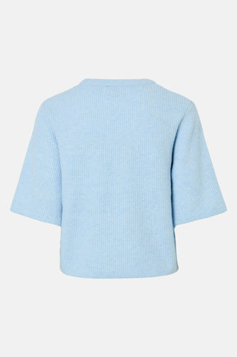 Pull à col rond - Bleu clair - PIECES®