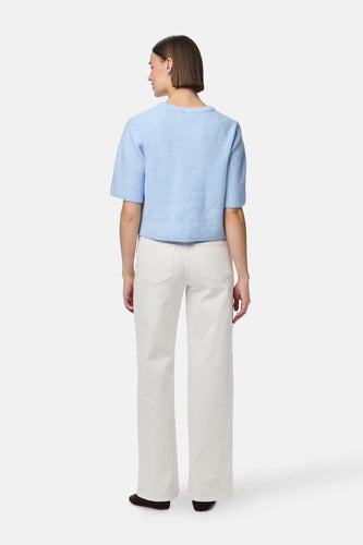 Pull à col rond - Bleu clair - PIECES®