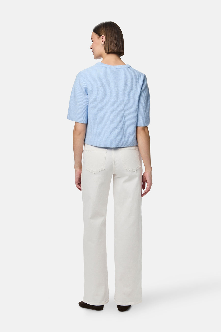 Pull à col rond - Bleu clair - PIECES®