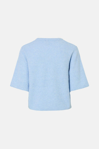 Pull à col rond - Bleu clair - PIECES®