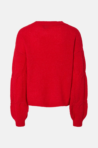 Pull met ronde hals - rood