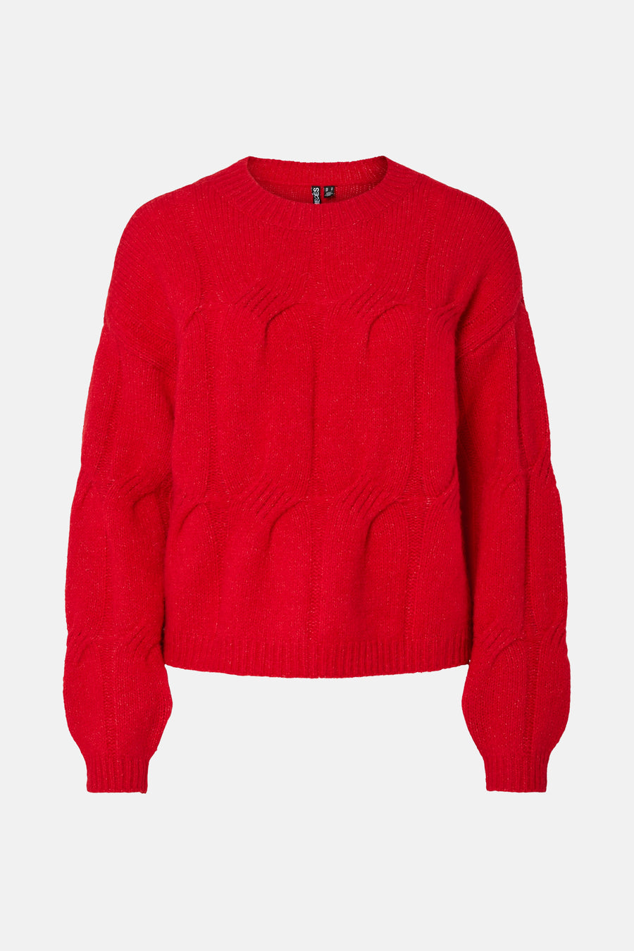 Pull met ronde hals - rood - PIECES®