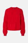 Pull met ronde hals - rood