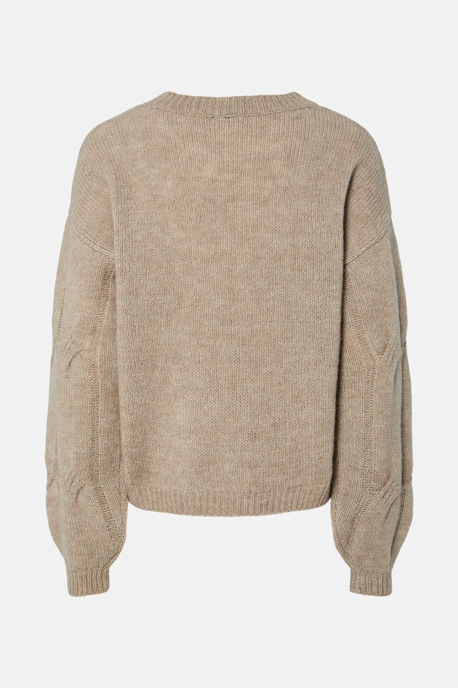 Pull met ronde hals - beige - PIECES®