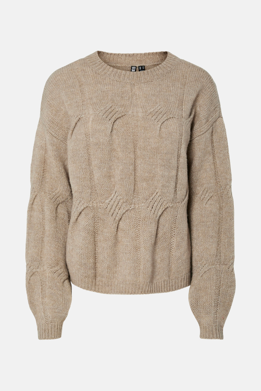 Pull met ronde hals - beige - PIECES®