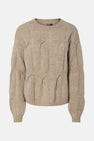 Pull met ronde hals - beige