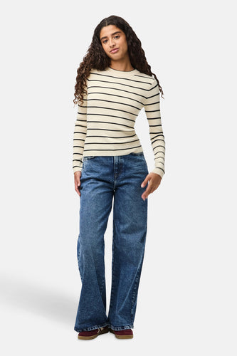 Pull met ronde hals - beige - PIECES®