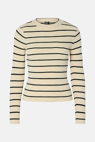 Pull met ronde hals - beige - PIECES®