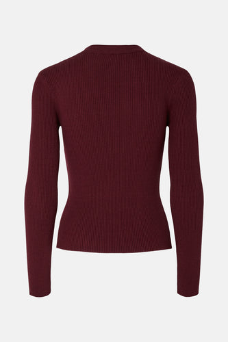 Pull met ronde hals - Bordeaux