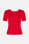 PCJULINE SS REV KNIT TEE BC