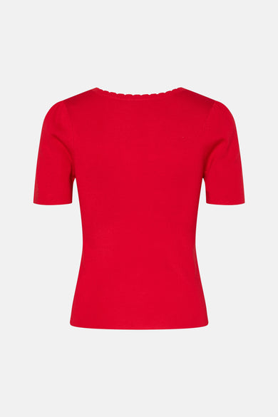 PCJULINE SS REV KNIT TEE BC