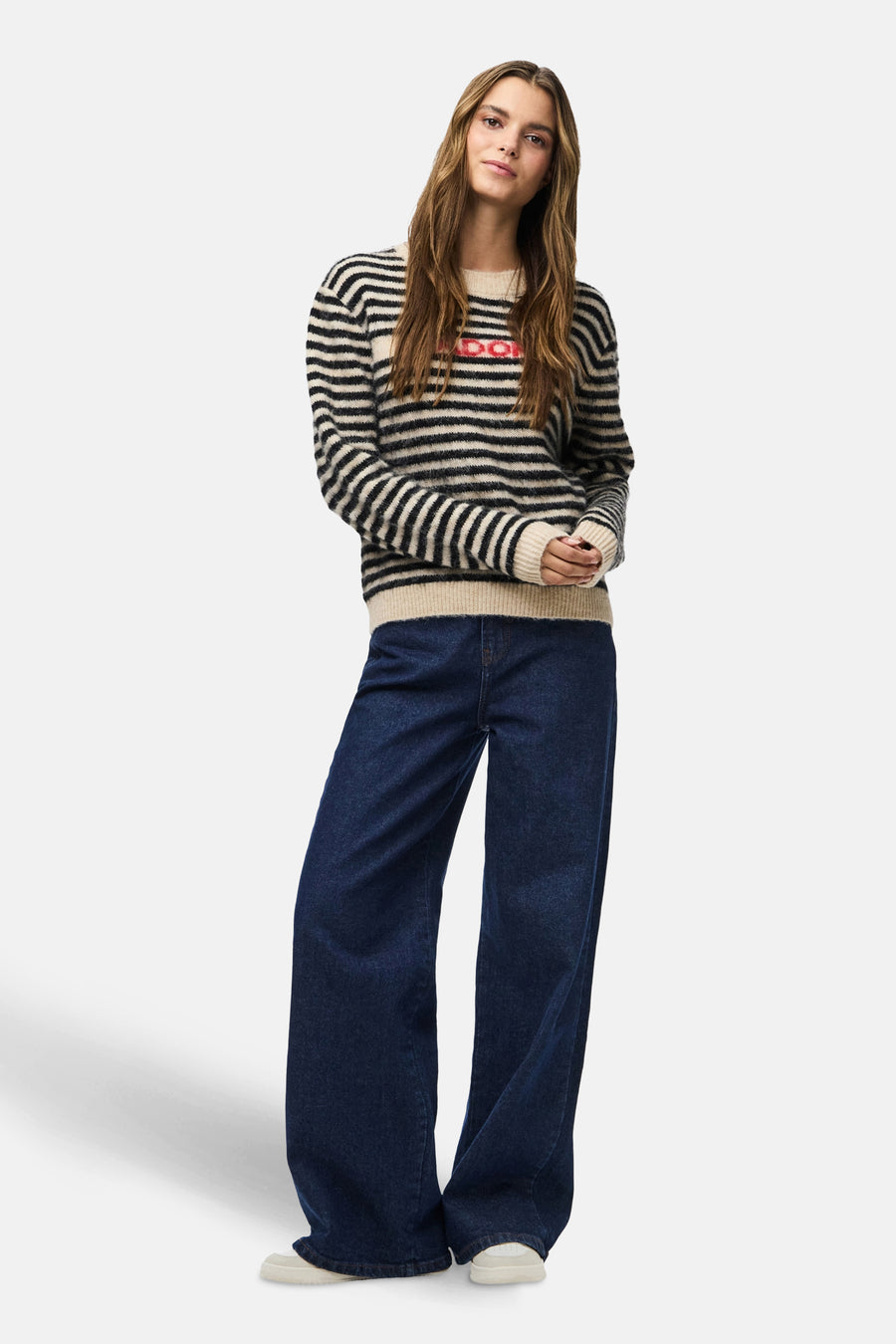 Trui met ronde hals zwart - PIECES®