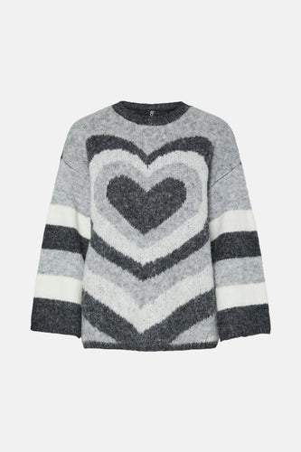 Pull met ronde hals - grijs