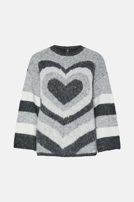 Pull met ronde hals - grijs