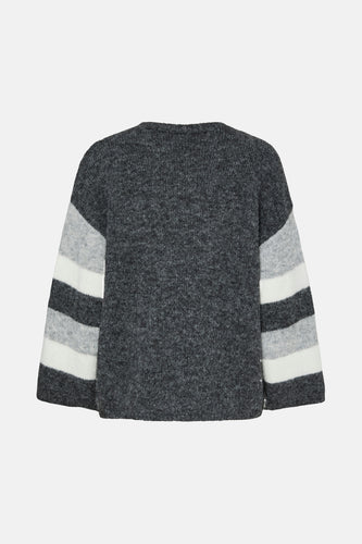 Pull met ronde hals - grijs