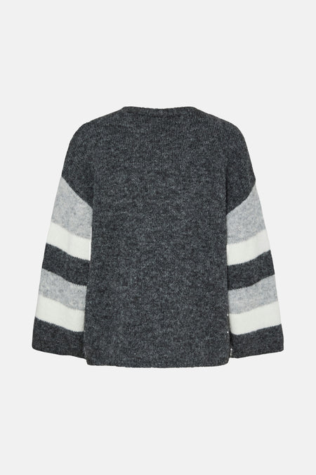 Pull met ronde hals - grijs