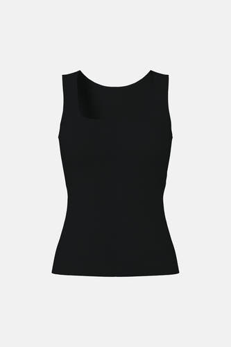 Body noir de PIECES® avec un décolleté carré et un design sans manches.