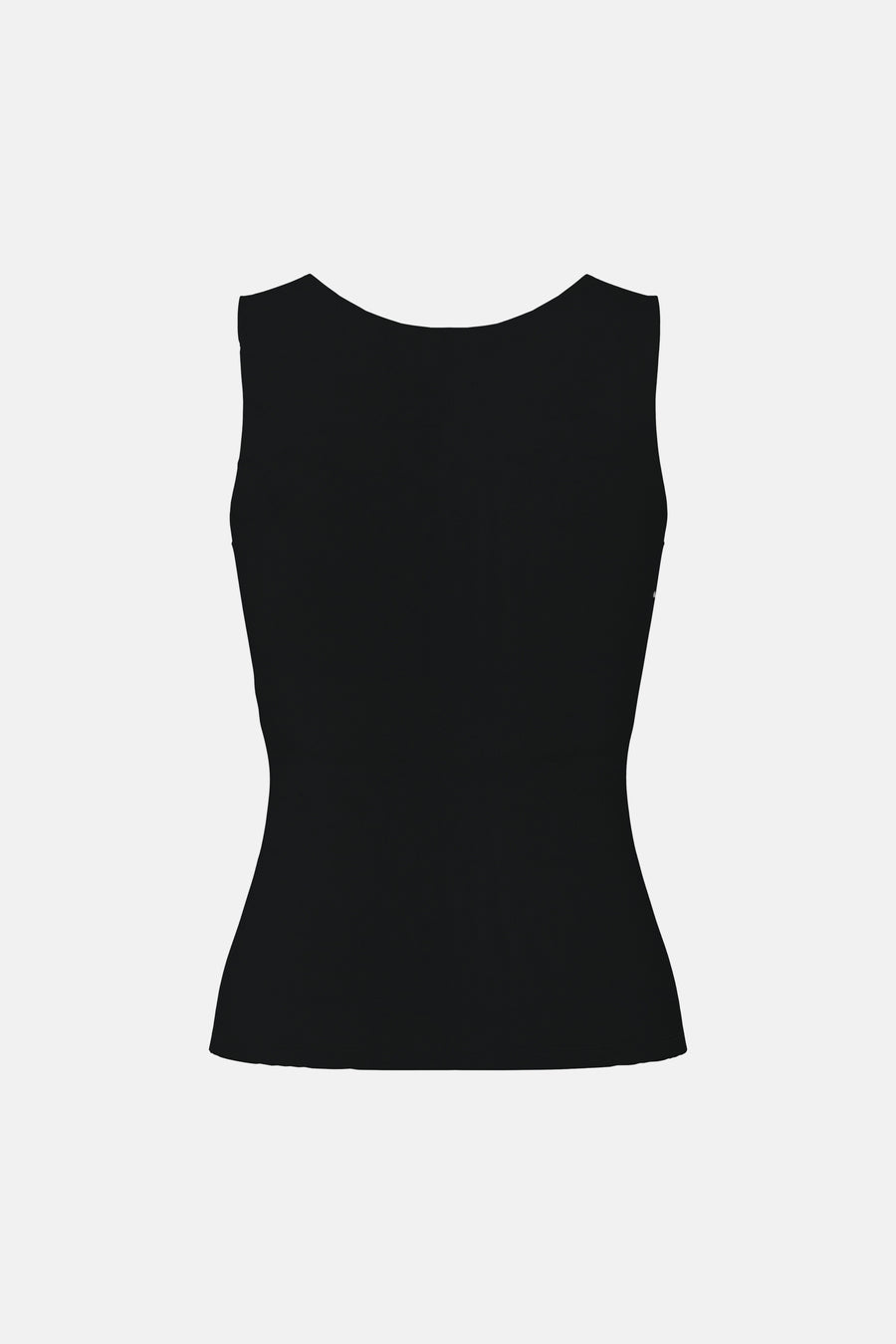 Body noir de PIECES® avec une couleur unie et un design sans manches, vu de dos.