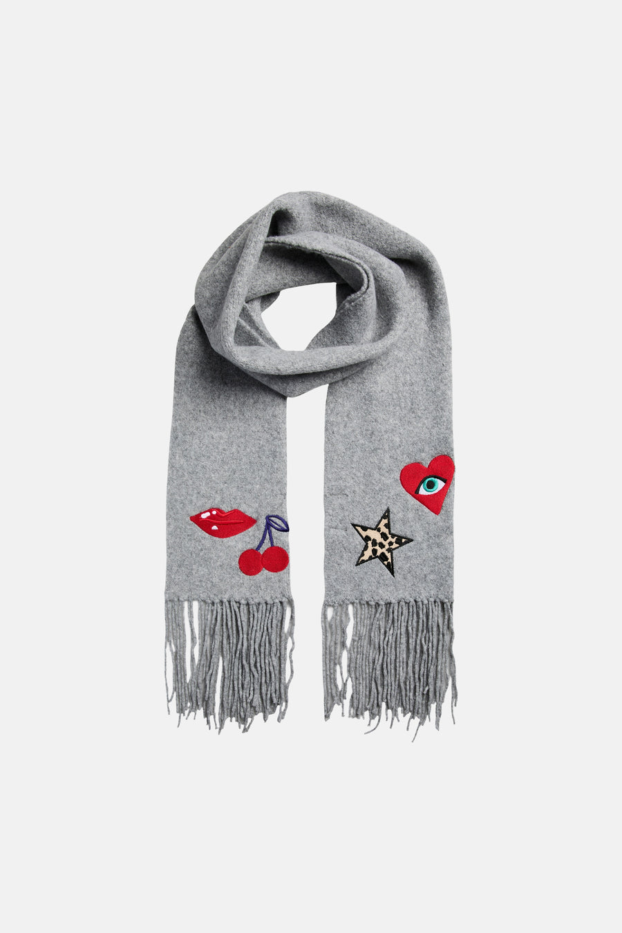 Wintersjaals grijs - PIECES®