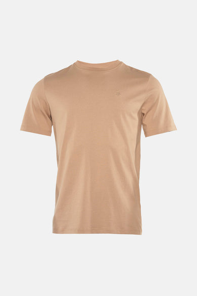 Bruin T-shirt met korte mouwen van Scotch & Soda, met een klein logo op de borst.