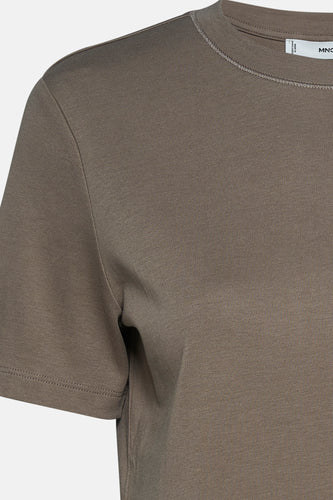 T-shirt met korte mouwen - bruin - MANGO - 3