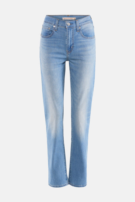 Lichtblauwe straight jeans van Levi's®, met een klassieke denim wassing en subtiele slijtage plekken.
