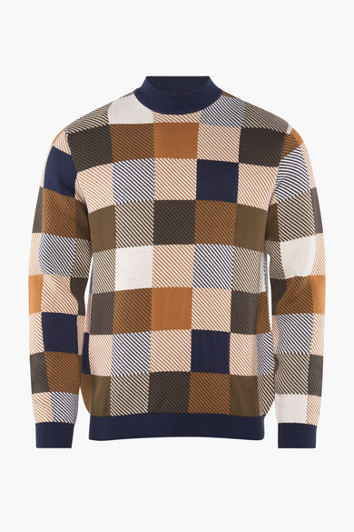 Sweat-shirt multicolore à col rond de REDEFINED REBEL, avec un motif à carreaux.