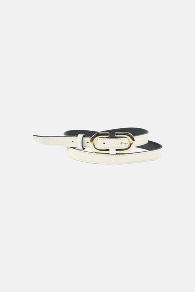 Ecru riem van Legend, met een goudkleurige ovale gesp.
