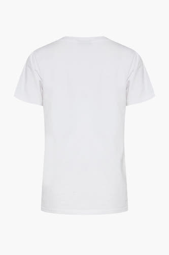 Wit T-shirt van Fransa, achterkant in effen wit.
