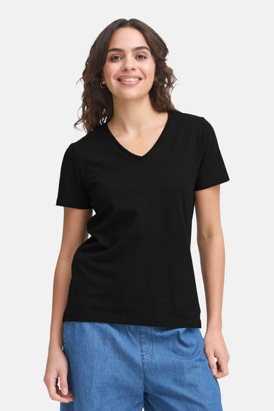 Top uni manche courte Noir - Fransa®