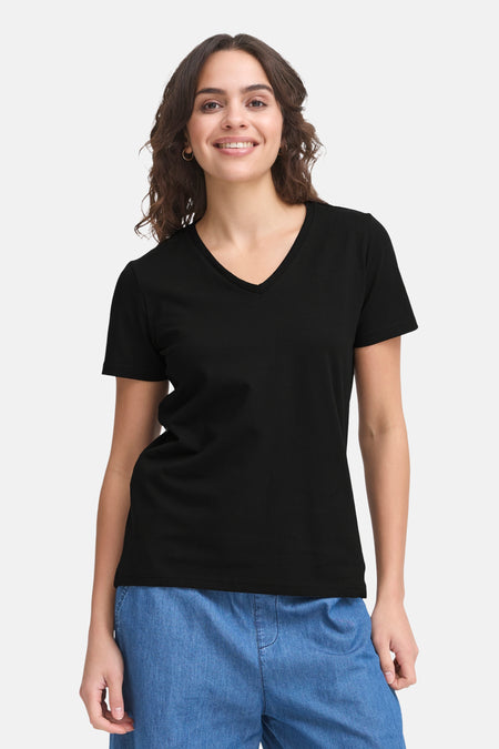 Top uni manche courte Noir - Fransa®