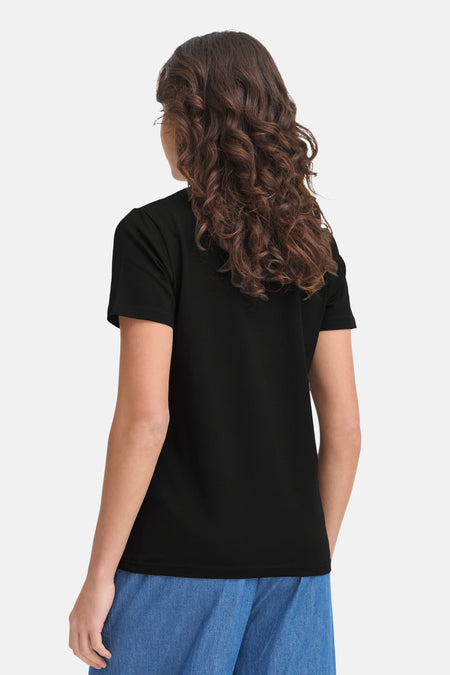 Top uni manche courte Noir - Fransa®