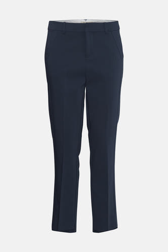 Blauwe chino van Fransa, effen kleur en een klassieke snit.
