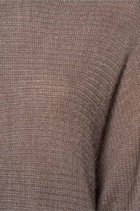 Pull met ronde hals - bruin