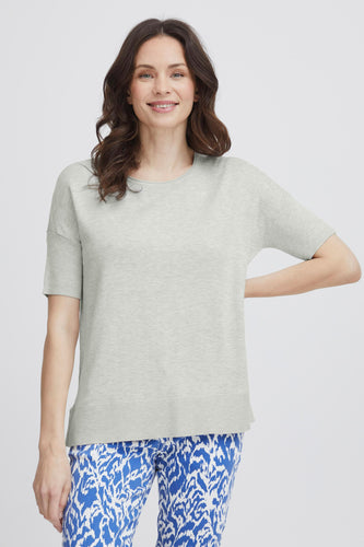 Pull met ronde hals - grijs