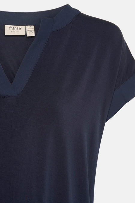 Blouse met korte mouwen - blauw