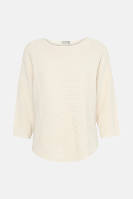 Pull met ronde hals - ecru