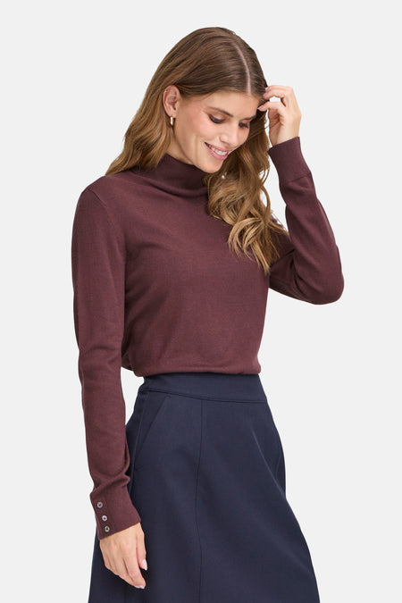 Pull met rolkraag - rood