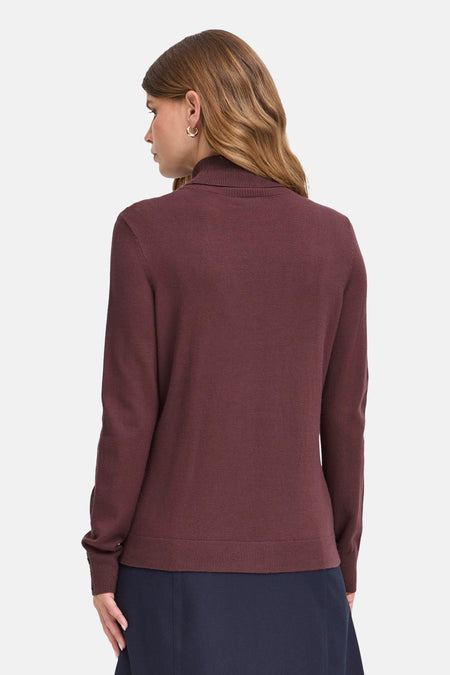 Pull met rolkraag - rood